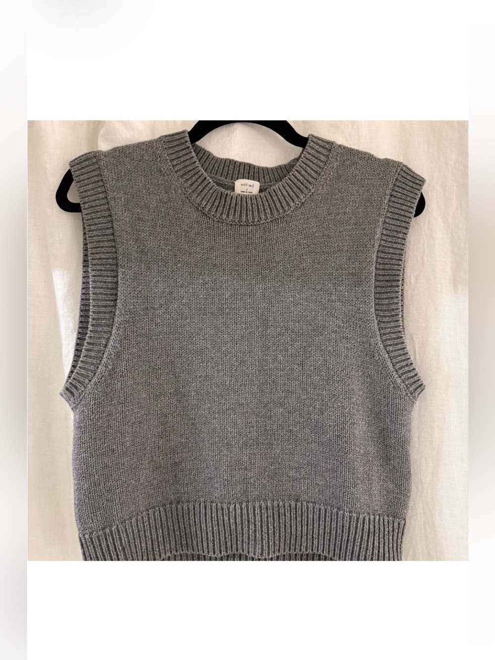 WILFRED Grey Sweater Vest Merino Wool S